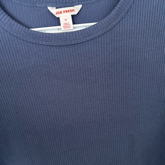 Joe Fresh Navy Cropped Ribbed Top - Picture 5 of 6